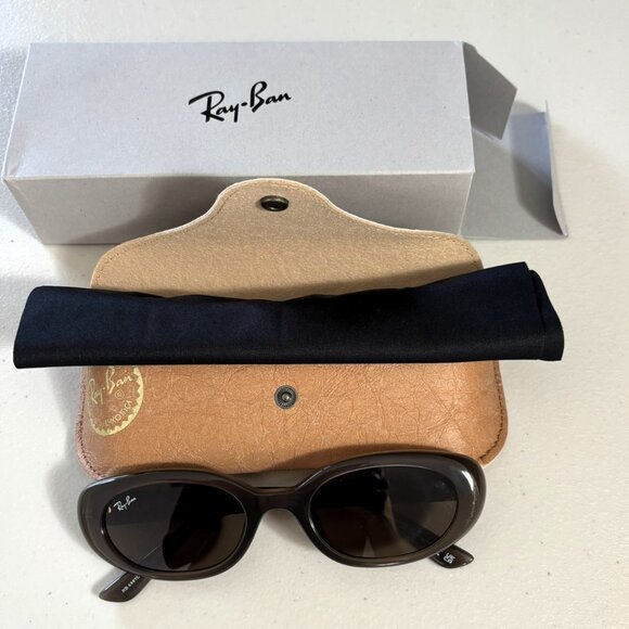 Ray-Ban Rb4441d Oval Sunglasses Matte Opal Brown-new with box and case - Picture 9 of 9